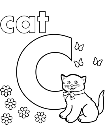 C Is For Cat Coloring Page